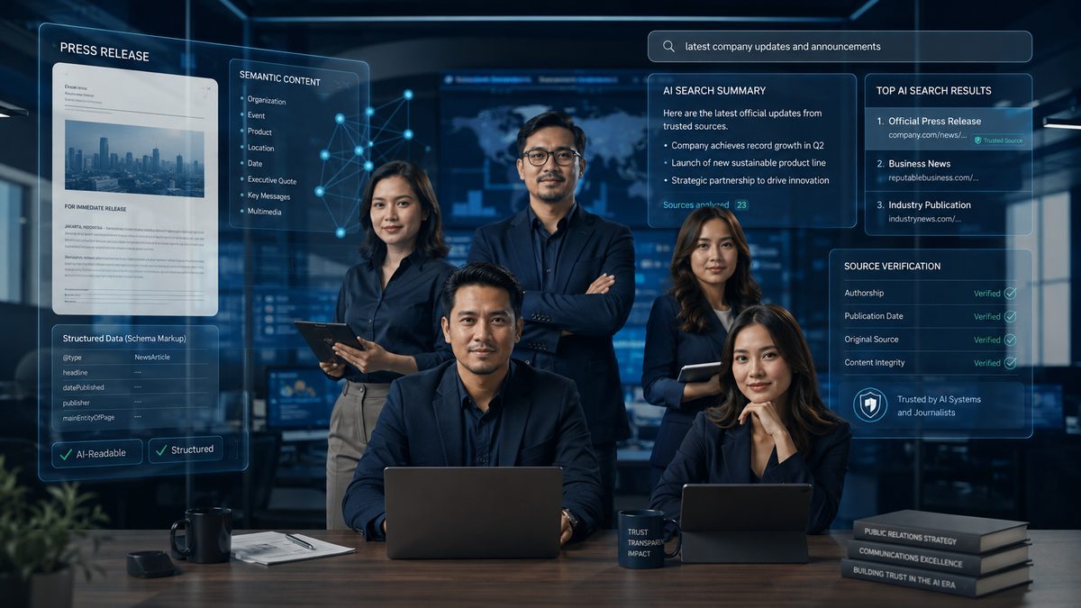 Press Release di Era AI Search: Mengapa Siaran Pers Harus Bisa Ditemukan dan Dipercaya AI